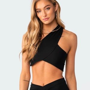 EDIKTED Gina One Shoulder Crop Top